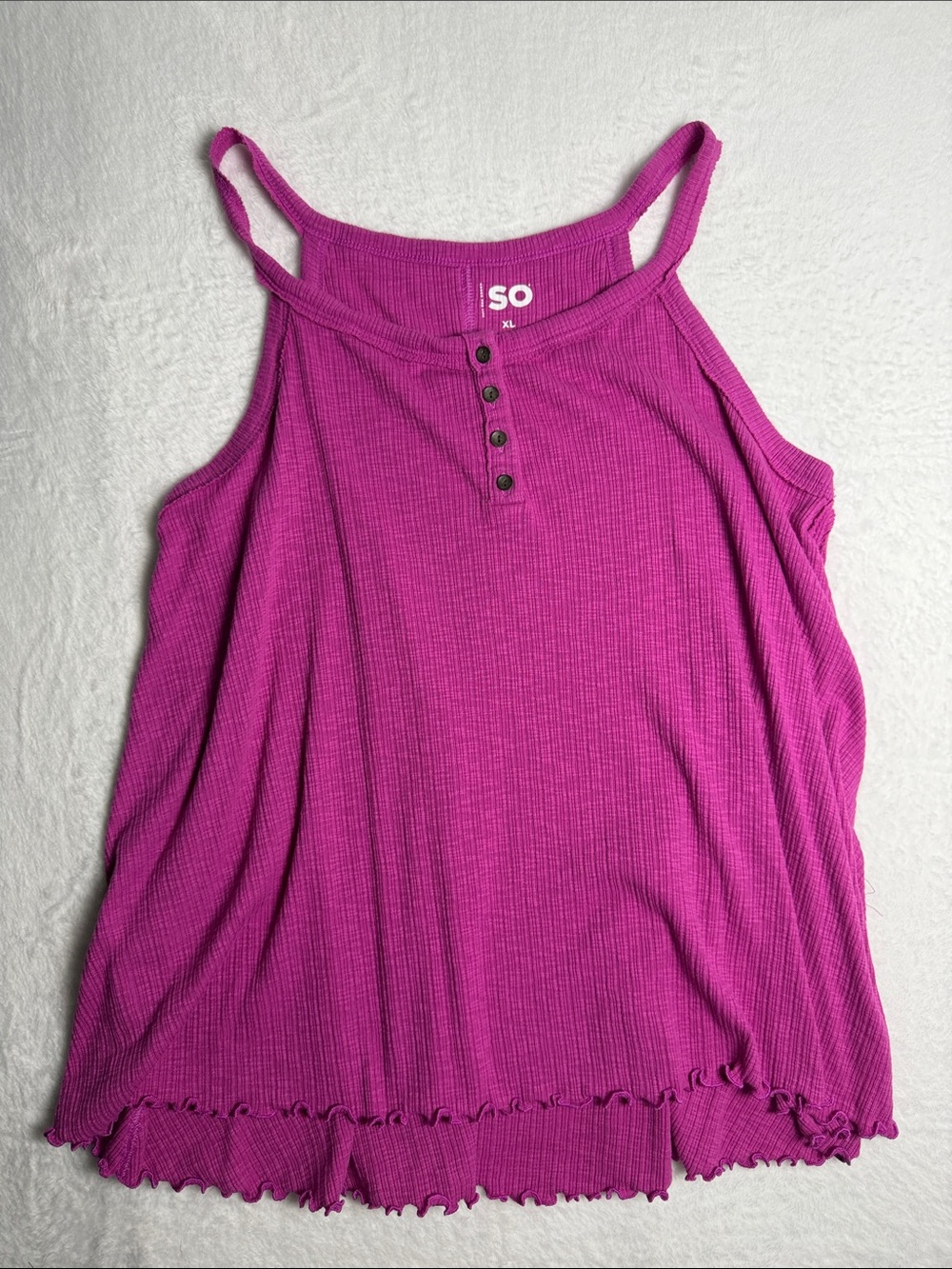 SO Magenta Ribbed Sleeveless Top Size XL